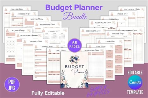 Budget Planner Bundle|Canva Template|Editabe Finance Planner