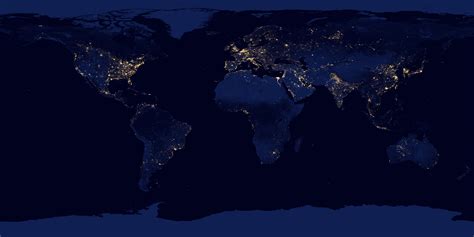 Night Lights 2012 - Flat map : Natural Hazards