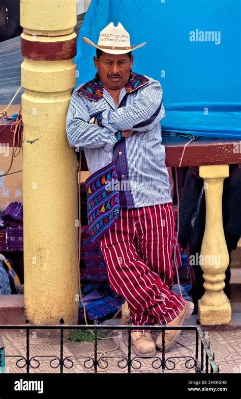 Men still wear traditional clothing in Todos Santos Cuchumatán, Huehuetenango, Guatemala Stock ...