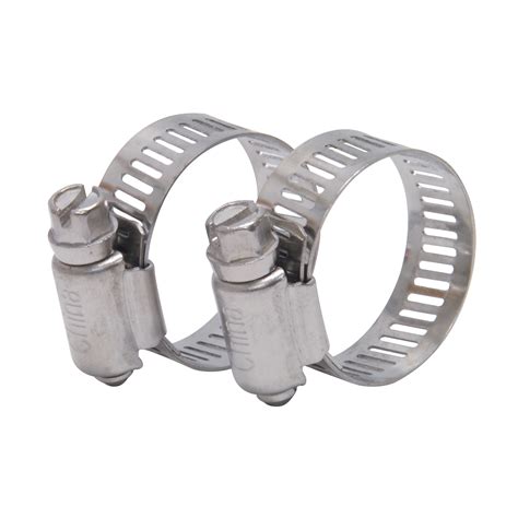 RoadPro 1/2" to 1-1/4" Adjustable Metal Hose Clamps, 2-Pack