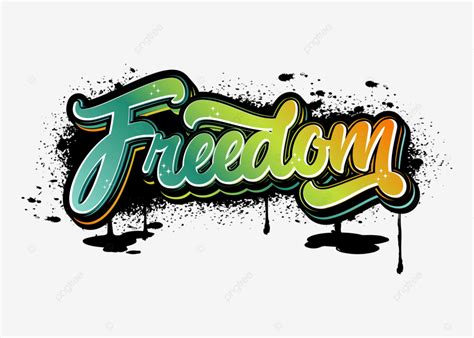 Freedom Graffiti Typography Vector, Freedom, Graffiti, Typography PNG and Vector with ...