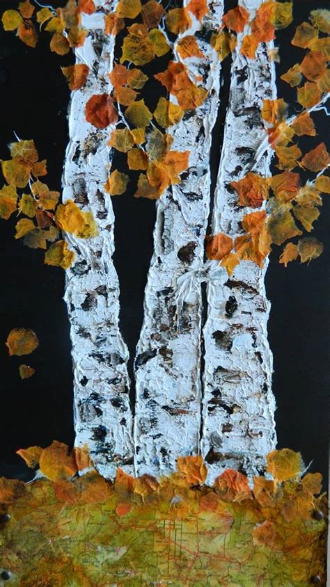 Contemporary Artists of Colorado: "Colorado Autumn Aspen", Original Mixed Media Painting by ...