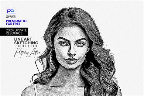 Photoshop Action - Free Line Art Sketching Photoshop Action