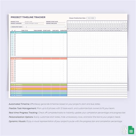 Project Timeline Tracker Gantt Chart Task Tracker to Do List Project Management Google Sheets ...