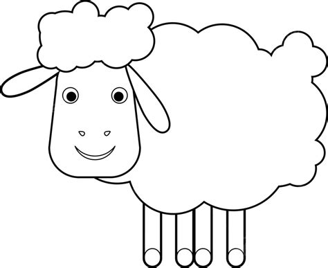 Sheep Outline Vector Black Fluffy Vector, Vector, Black, Fluffy PNG and Vector with Transparent ...