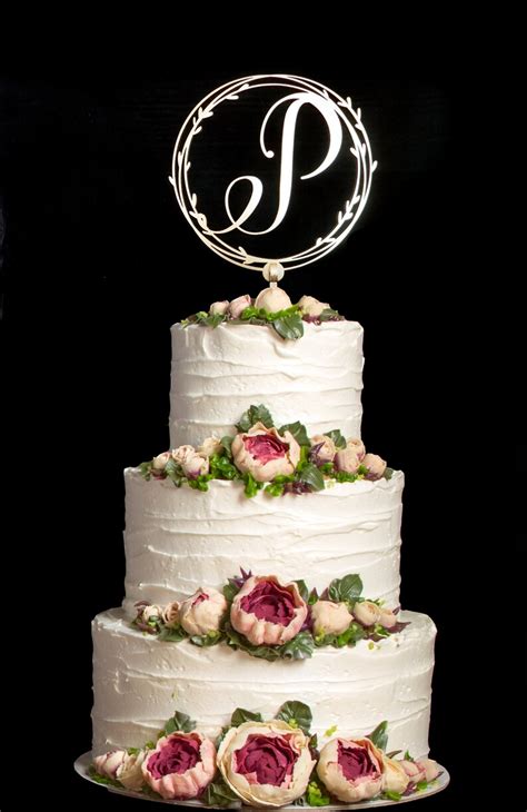 Monogram Wedding Cake Topper Letter H Gold Monogram Cake - Etsy