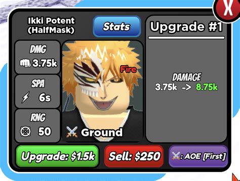 Ikki Potent (HalfMask) - Ichigo (Vizard) | Roblox: All Star Tower Defense Wiki | Fandom