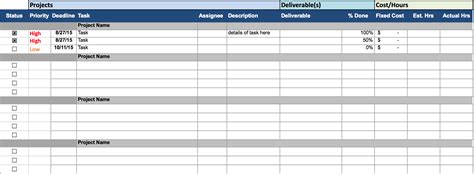 Multiple Project Tracking Template Excel – task list templates