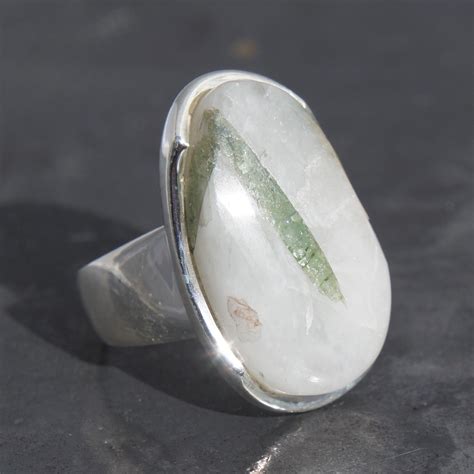 Green Tourmaline on Quartz Ring | Lumina Jewellery