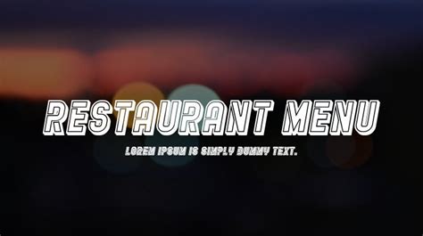 Restaurant Menu Font Family : Download Free for Desktop & Webfont