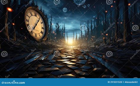 Time Dilation and Space Travel. 3D Illustration of Time Warp. Background Stock Illustration ...