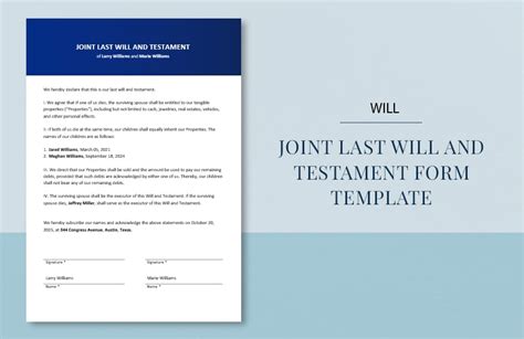 Joint Will Templates in Word - FREE Download | Template.net