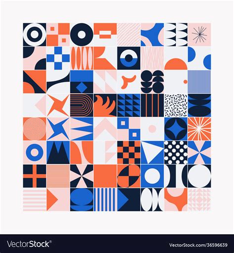 Collection abstract geometric shapes Royalty Free Vector