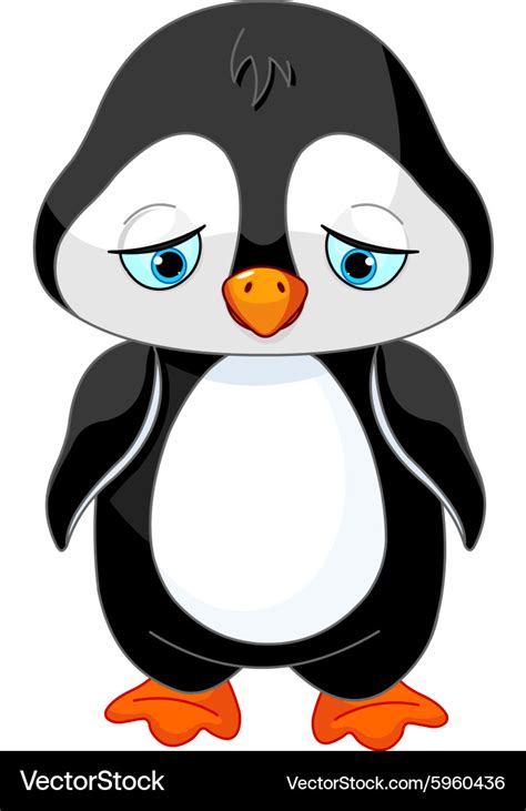 Sad penguin Royalty Free Vector Image - VectorStock