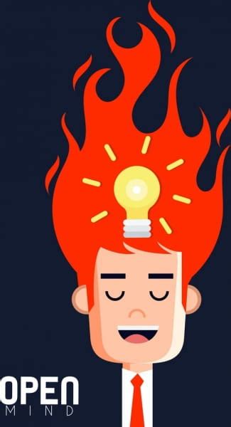 Idea conceptual background lightbulb fire head icons ai eps vector | UIDownload