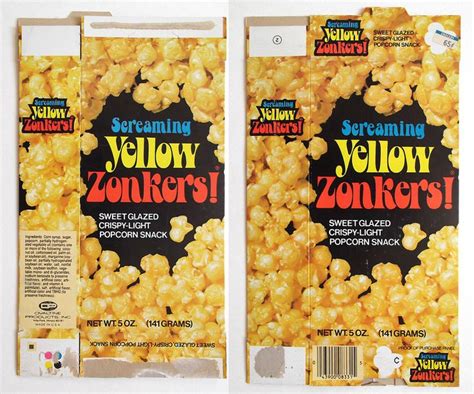 Vintage Screaming Yellow Zonkers Box | Glazed popcorn, Popcorn snacks, Snacks