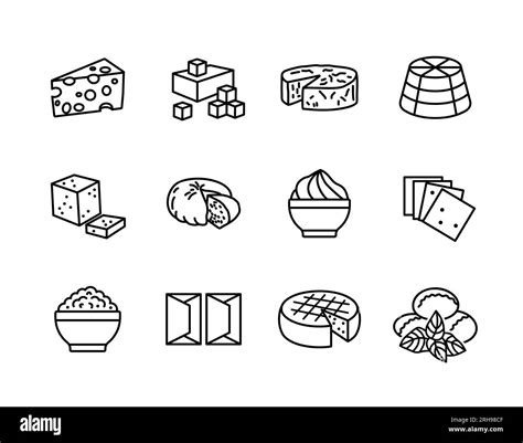 Cheese vector icon set. Dairy products sign. Graph symbol for cooking web site and apps design ...