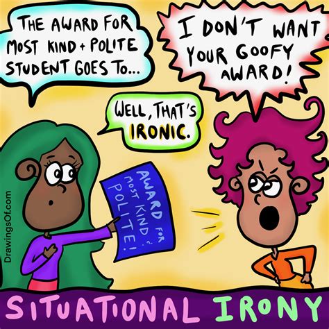 Types of Irony: Definitions and Examples, Illustrated - Drawings Of...