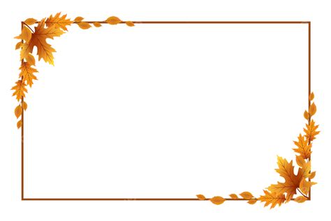 Border Design With Autumn Leaves And Line, Autumn Border, Leaf Border, Autumn Leaf Border PNG ...