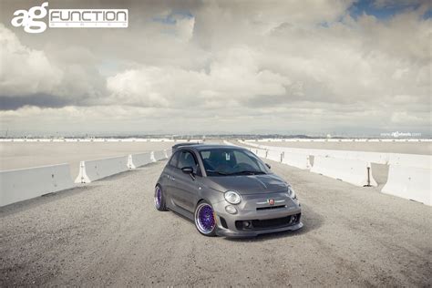 Gray Fiat 500 Looking Eye-Catching with Purple Avant Garde Wheels — CARiD.com Gallery