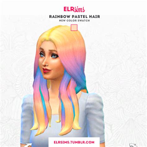 My Sims 4 Blog: Rainbow Pastel Hair Recolors by ELRsims