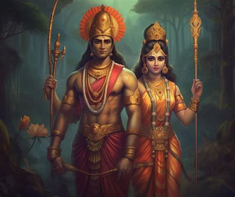 Premium AI Image | The legend of Lord Rama and Sita