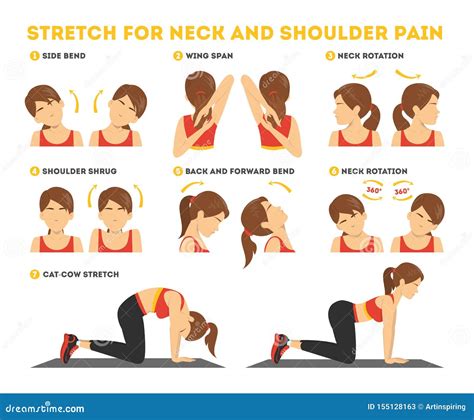 Stretching Exercises For Sore Neck And Shoulders - Exercise Poster