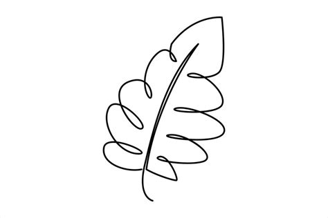 Premium Vector | Continuous one line drawing of Leaf outline vector art illustration isolated on ...