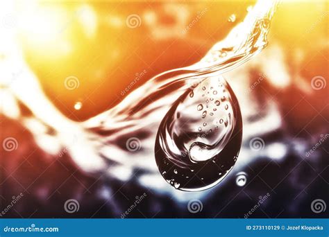 Water Splash and Water Drop. Digital Art. Stock Illustration - Illustration of crystal, clean ...