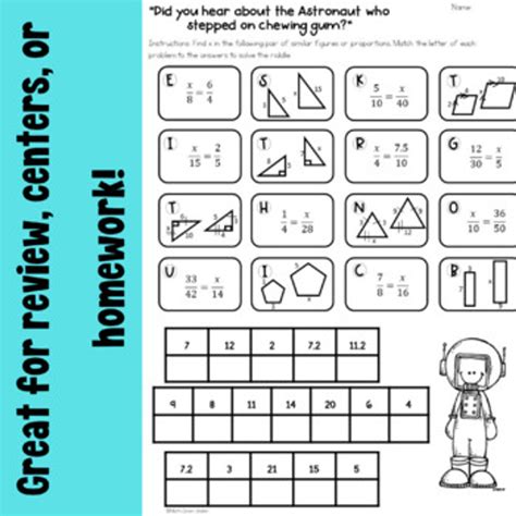 Similar Figures & Proportions Puzzle Activity - PDF & Distance Learning - Worksheets Library