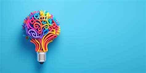 Premium AI Image | Lightbulb as brain shape blue background creative ideas and brainstorming ...