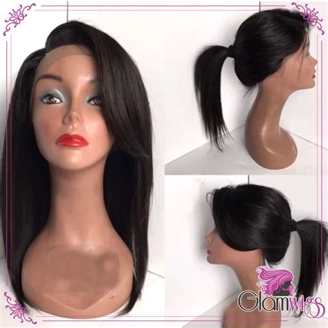 Synthetic Bob Wigs with Side Part Black Straight Heat Resistant Fiber Short Bob Glueless Wig ...