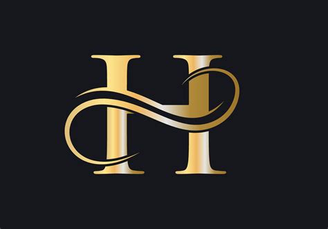 Letter H Logo Luxurious Sign with Golden Luxury Color and Monogram Symbol 17423823 Vector Art at ...