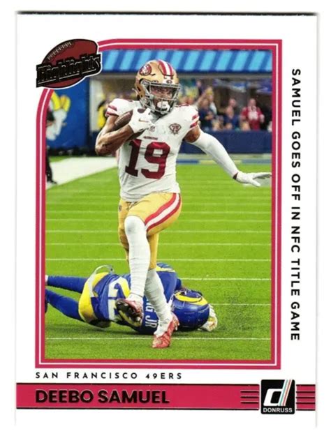 2022 DONRUSS HIGHLIGHTS #H-DS Deebo Samuel - 49ers de San Francisco EUR 1,63 - PicClick FR