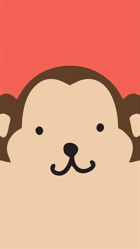 Download Cute Monkey Minimalist Art Wallpaper | Wallpapers.com