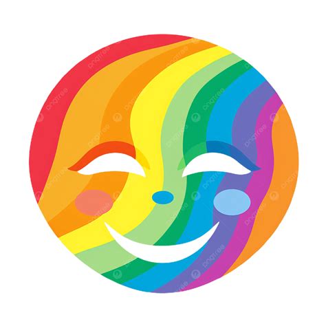 Cute Rainbow Face Emoji, Cute Rainbow Face, Emoji, Transparent PNG Transparent Image and Clipart ...