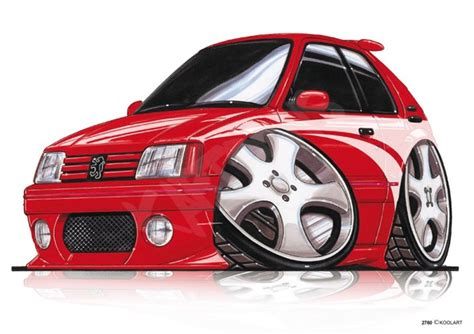 Peugeot 205 Gti Tuning Red - Kartoons