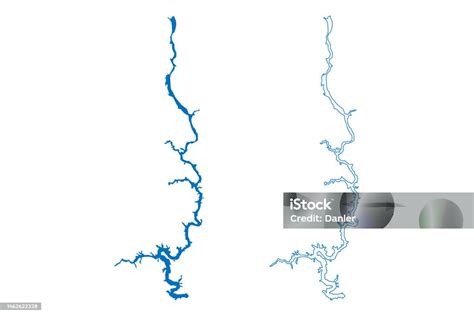 Lake Oahe Reservoir Map Vector Illustration Scribble Sketch Oahe Dam Map Stock Illustration ...