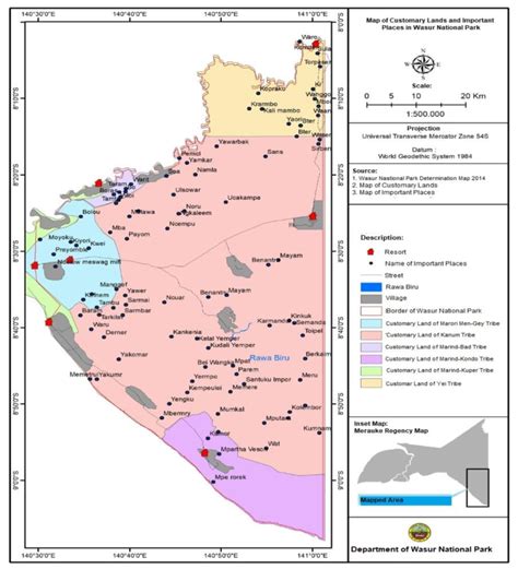 Map of Customary Lands and Important Places in Wasur National Park,... | Download Scientific Diagram