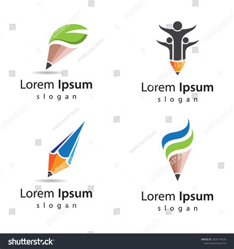 Pencil Logo Images Illustration Design Stock Vector (Royalty Free) 1825174526 | Shutterstock