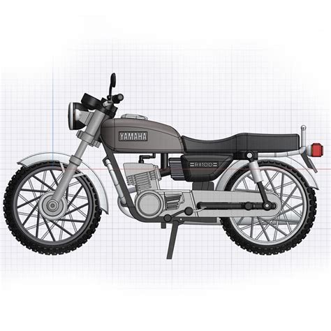 STL file Yamaha Rx 100 Indian bike 3d printable design. 💯 ・3D print design to download・Cults