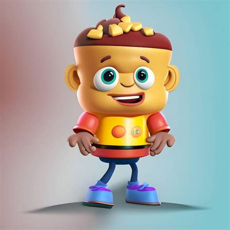 Premium AI Image | 3d food cartoon character