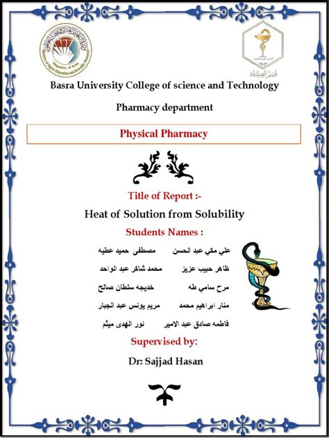 Heat of Solution From Solubility | PDF | Solution | Solubility