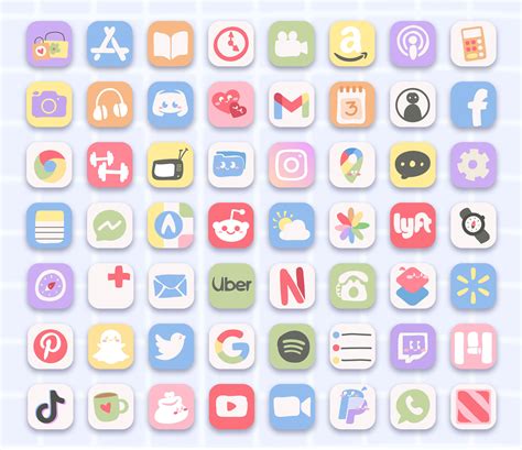 Cute Doodle App Icons for iOS & Android - Aesthetic Pastel App Icons