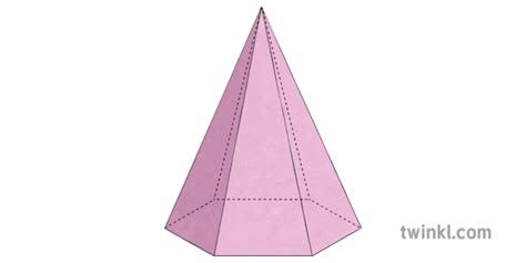 Hexagonal Base Pyramid 3D Shape Maths KS2 Illustration - Twinkl