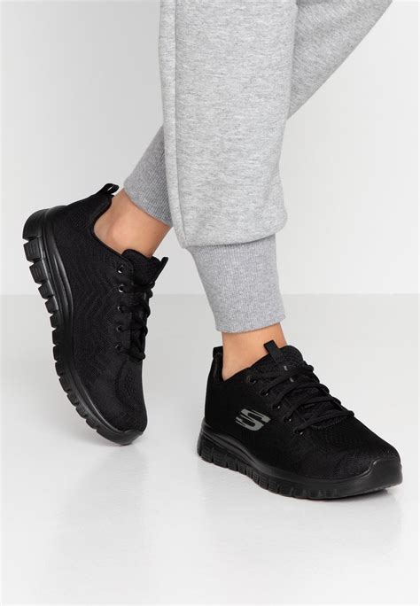 Skechers Wide Fit GRACEFUL WIDE FIT - Sneakers laag - black - Zalando.be