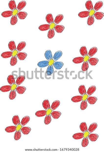 Free Hand Drawing Flowers Vector Pattern Stock Vector (Royalty Free) 1679340028 | Shutterstock