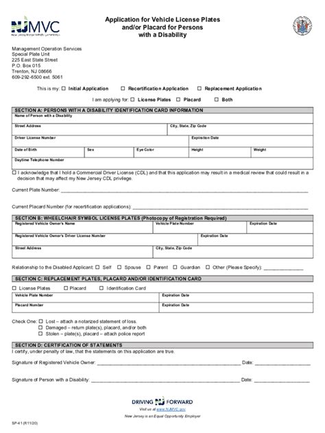 Nj handicap placard application: Fill out & sign online | DocHub