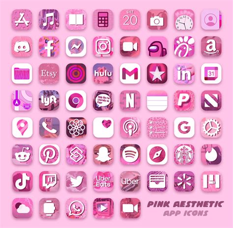 Pink Aesthetic App Icons - Aesthetic Pink Icons for iOS 14 FREE 💞