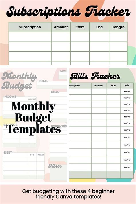 Monthly budget template for Canva, budget spreadsheet including expense tracker, savings ...